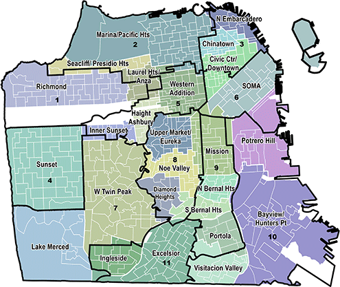San Francisco district and citywide maps